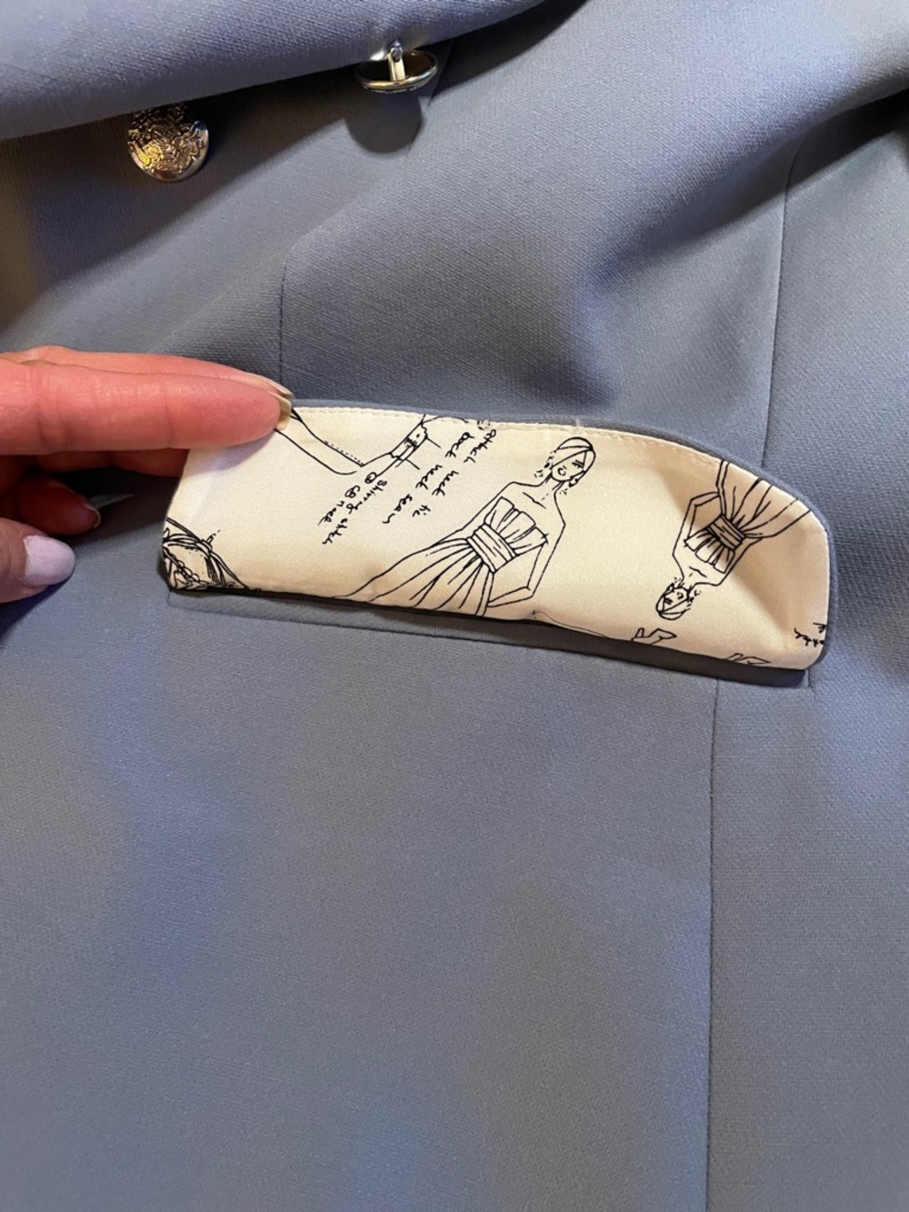 White House Black Market Double-Breasted Periwinkle Studio Blazer NWOT size 16 - Picture 8 of 11